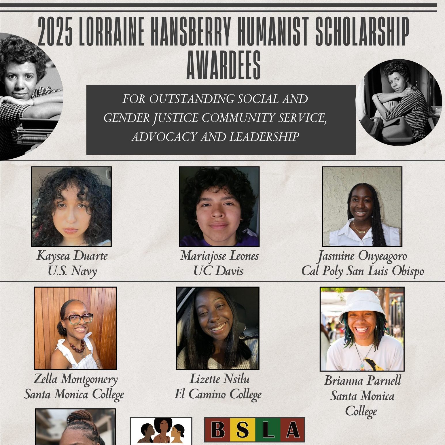 Flyer_2025 Lorraine Hansberry Humanist Scholarship Awardees (1)